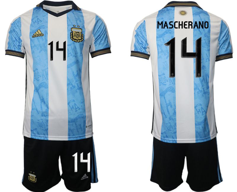 Men 2022 World Cup National Team Argentina home blue #14 Soccer Jersey